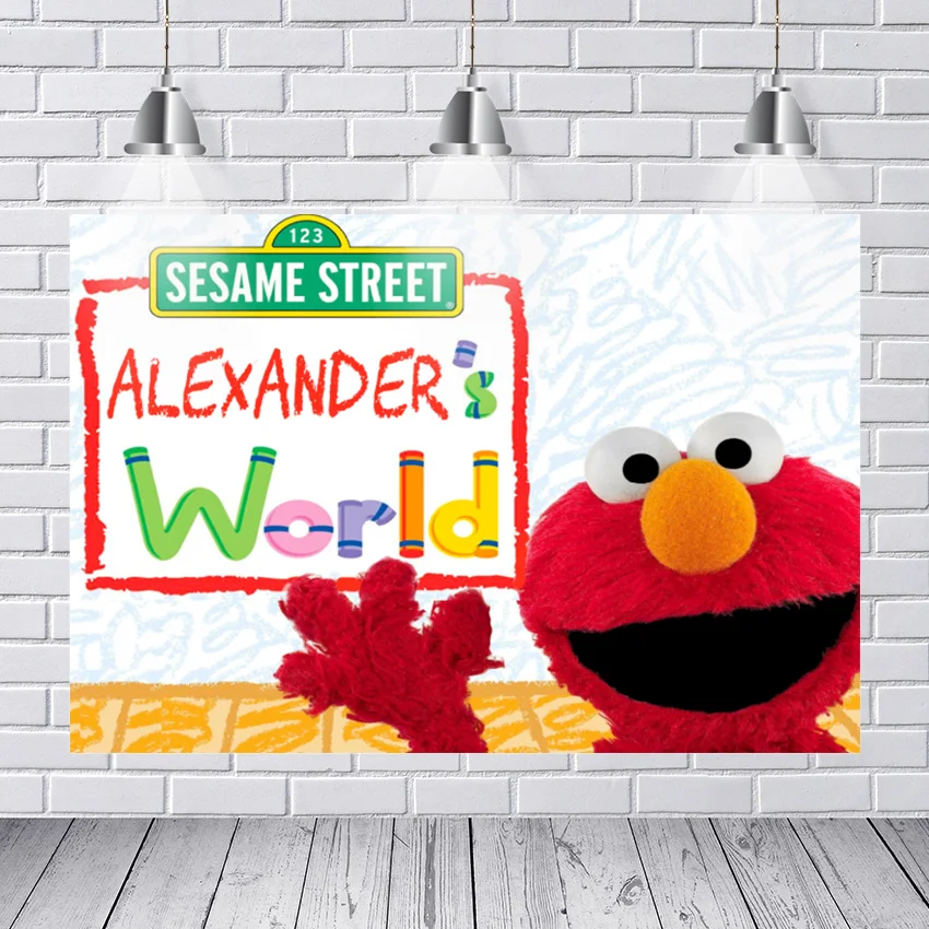Фон для фотосъемки сделай сам С Кунжутом красная рамка Elmo World дня рождения
