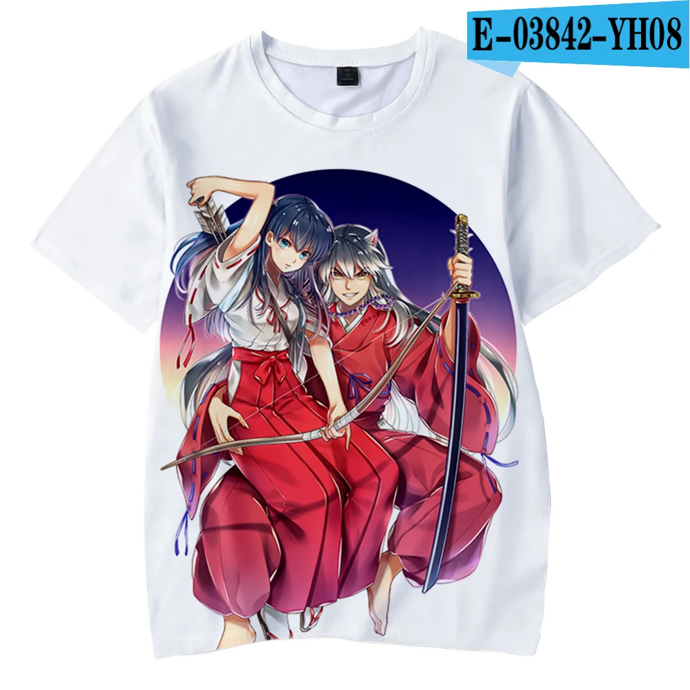 3D kids T Shirt Inuyasha 3D Casual t-shirt boys girls short sleeve tshirt Inuyasha Harajuku Summer Children clothes tops - Color: 3D