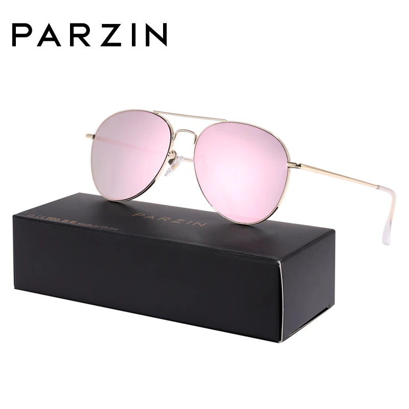 PARZIN, солнцезащитные очки, женские, классические, пилот, солнцезащитные очки для мужчин, высокое качество, сплав, оправа, для девушек, оттенки UV 400, 53 мм, очки для вождения