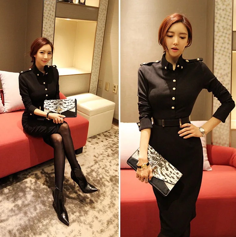 

Dress 2018 Autumn And Winter New Products Korean-style Long Sleeve Wear Slim Fit Slimming Fashion WOMEN'S Dress One-step Skirt a