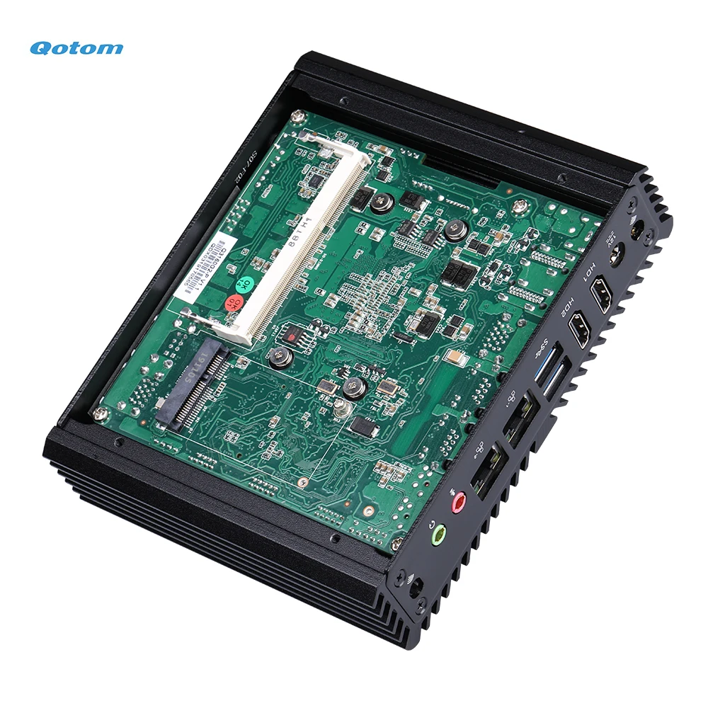 Processor Quad Core Mini PC Pentium J3710 Running 24/7 Fanless Home Office Use Qotom Mini PC 4