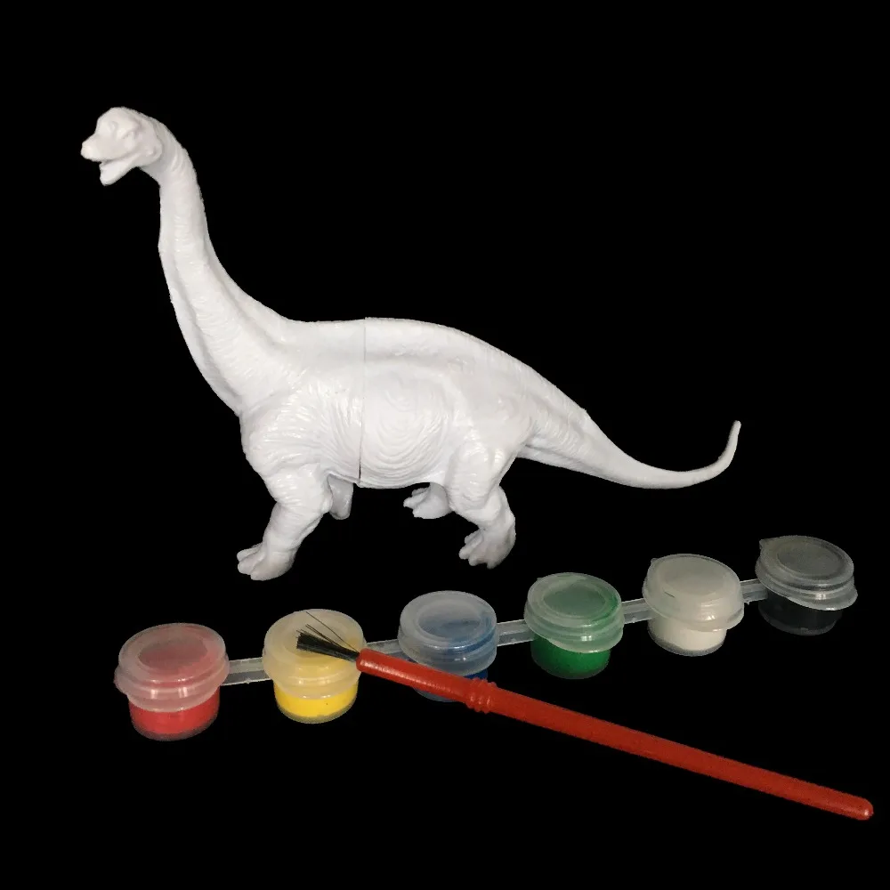 DIY раскраска животных Динозавр Брахиозавр Стегозавр тираннозавр рекс Модель Рисунок граффити Дети Детские игрушки