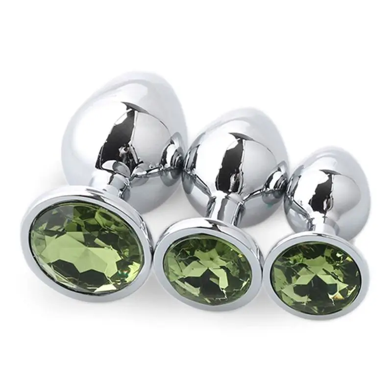 3pcs Metal Multi-size Anal Plug Massager Butt Stimulation Crystal Decoration Ended Anal Plug Adult Sex Toy fo Women Men 3pcs Metal Multi-size Anal Plug Massager Butt Stimulation Crystal Decoration Ended Anal Plug Adult Sex Toy fo Women Men