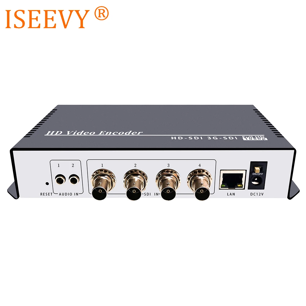 

ISEEVY 4 Channel H.265 H.264 SDI Video Encoder for IPTV Live stream support RTMP RTMPS RTSP UDP HTTP and Facebook Youtube Wowza