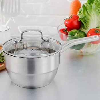 

Thicken Stainless Steel Milk Steamer Multifunctional Non-stick Double Layer Milk Pot Brewing Coffee Pot Home Cookware