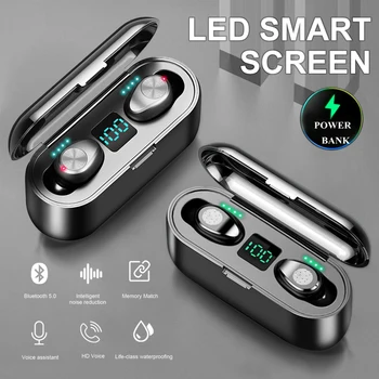 

Wireless Bluetooth Earphone 5.0 TWS Mini Wireless Headphones LED Power Display With Charging Box Sports Earbuds Gaming Earphone