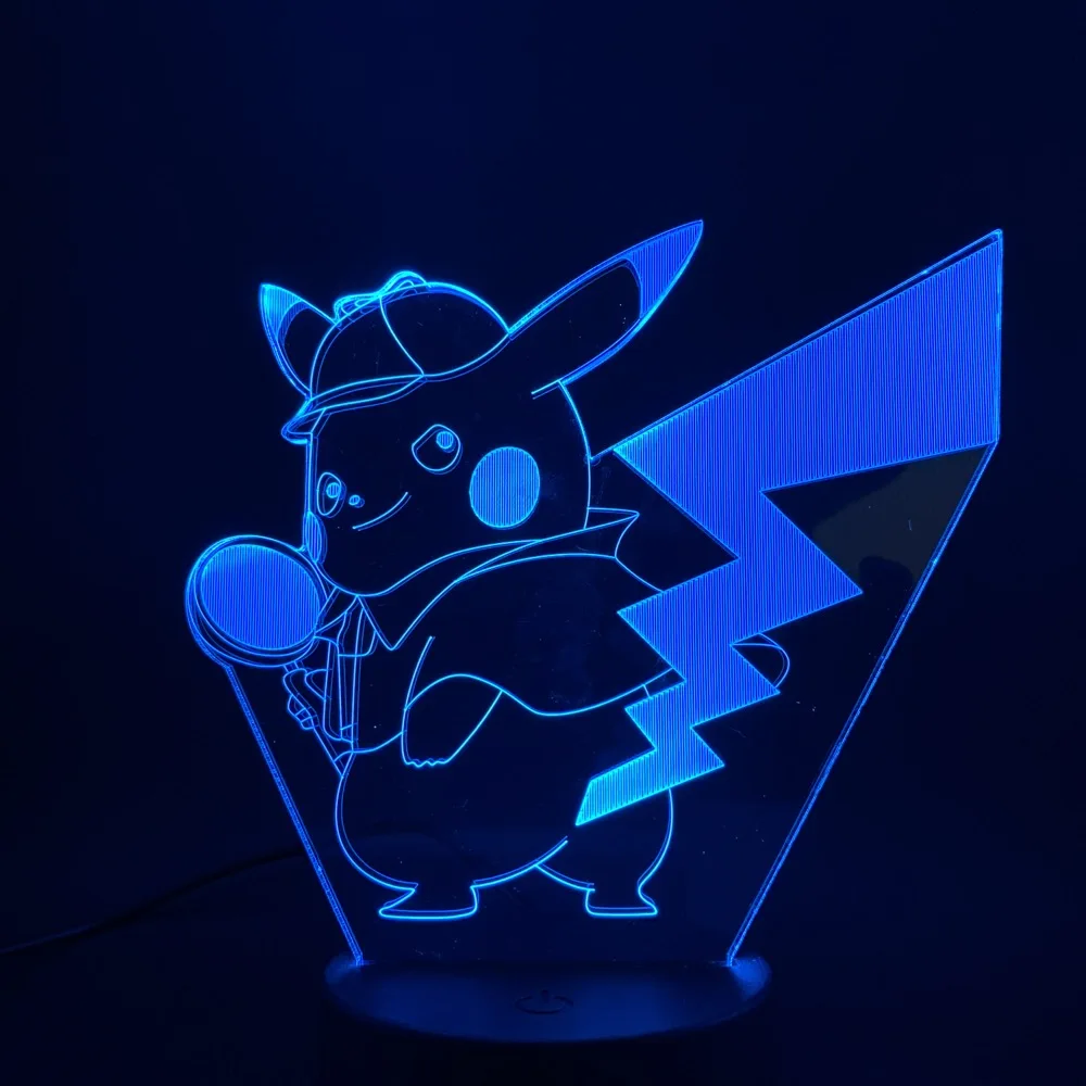 Детский ночной Светильник игры «Pokemon Go» с Пикачу Рисунок лампа 3d для ребенка Спальня украшения дома атмосфера Usb Батарея светодиодный ночной Светильник