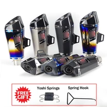 Мото rcycle глушитель Универсальный escape moto с дБ убийца пружинный крюк для Kawasaki ninja 400 z250 Z900 ZX6R r3 R25 ER6N