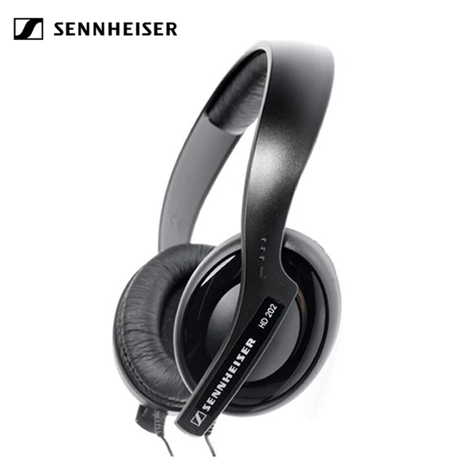 tell me coil intellectual Original Sennheiser HD202 Deep Bass Headphones 3.5mm Wired Noise Isolation  Stereo Earphone Gaming Headset Sennheiser