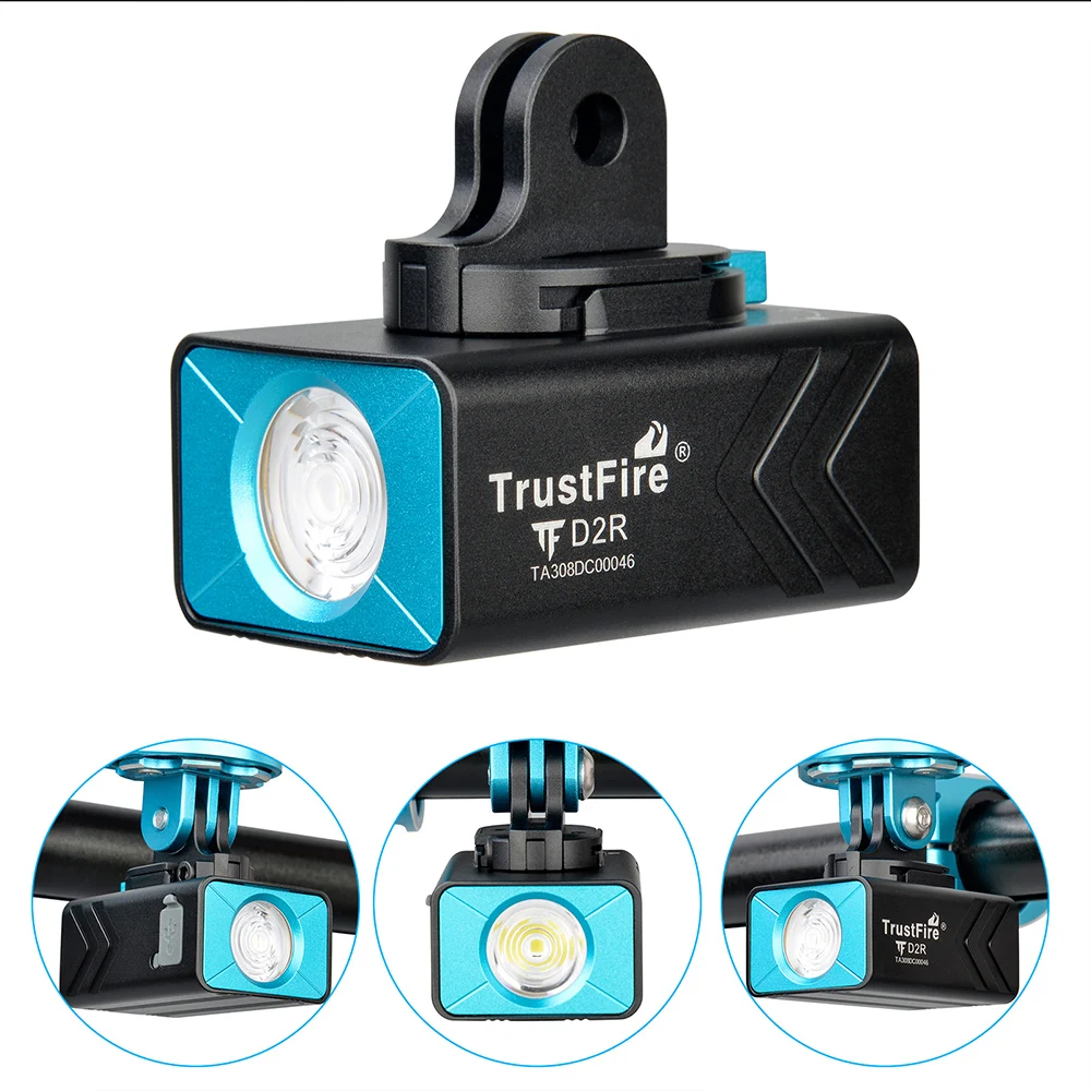 

Trustfire D2R Bicycle Led Flashlight 450 Lumens Type-C Rechargeable Bike Light Quick Release Lantern Lamp with 1600mAh Battery