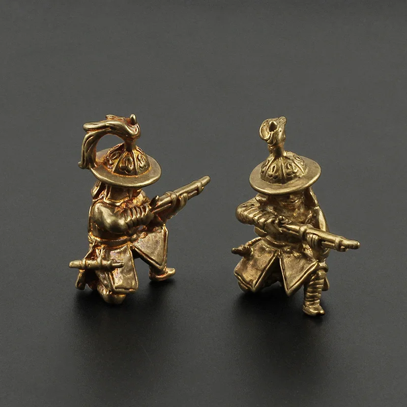 Винтажные латунные солдаты бусины для ножей медный брелок аксессуары