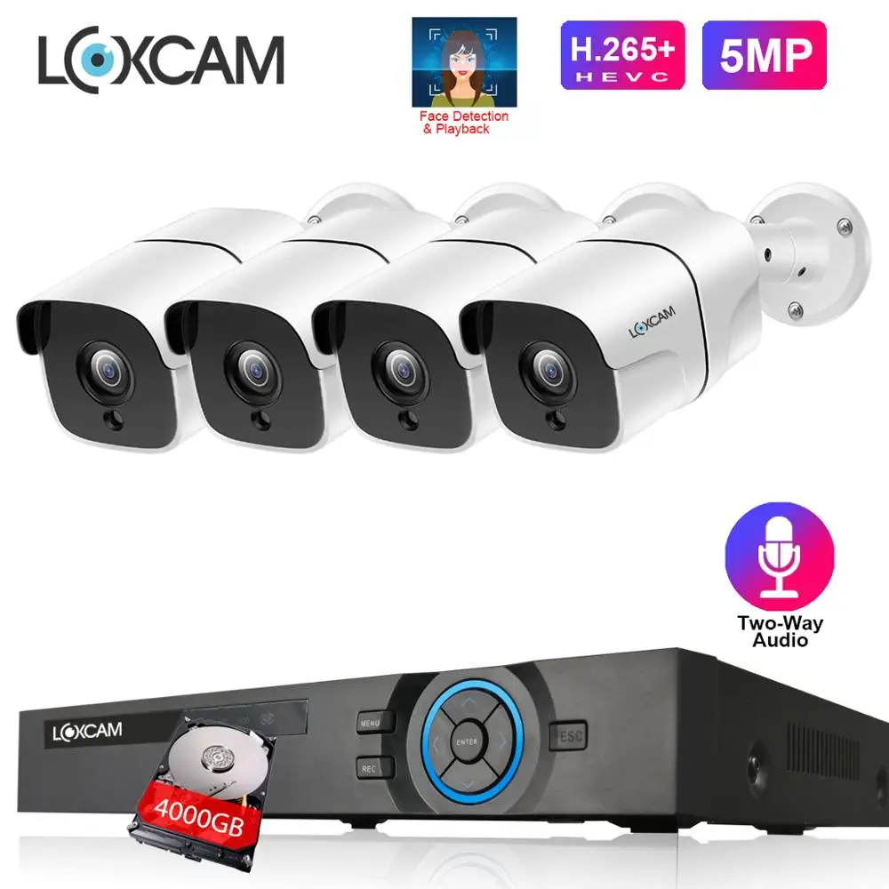 Камера Наружного видеонаблюдения LOXCAM H.265 водонепроницаемая камера безопасности