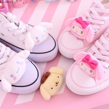 

1PCS Cute Cartoon My Melody Cinnamoroll Pudding Dog Stuffed Plush Doll for Shoes Buckles Accessories Charm Decoration Kids Gift