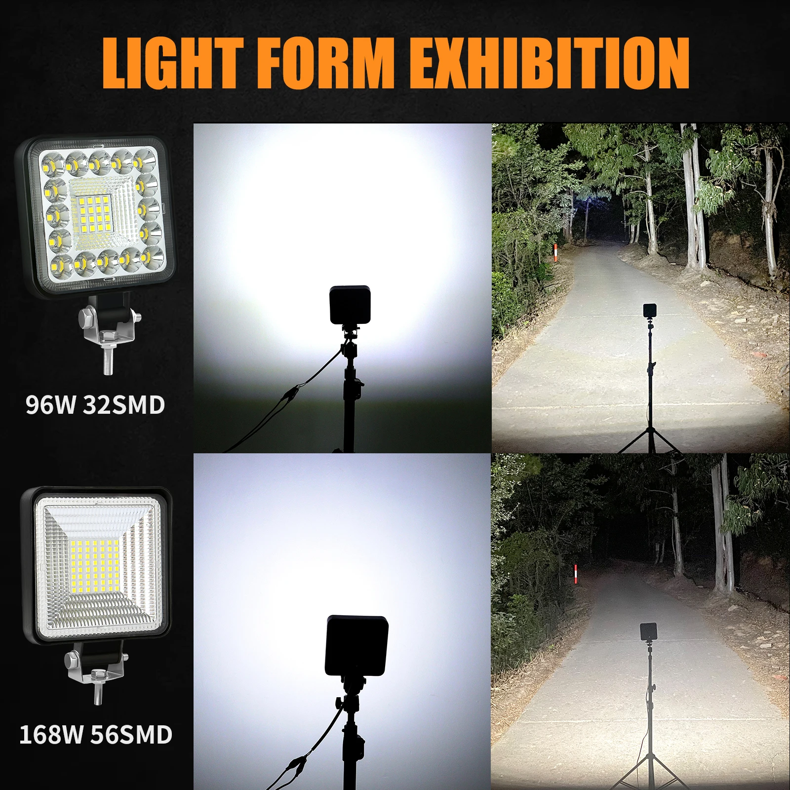 12V 24V LED Bar Offroad Spot Flood Combo LED Work Light 3030 56SMD For Truck Tractor SUV 4WD 4x4 Boat ATV Barra Headlights Car Led Light Work Light Led Light Bar