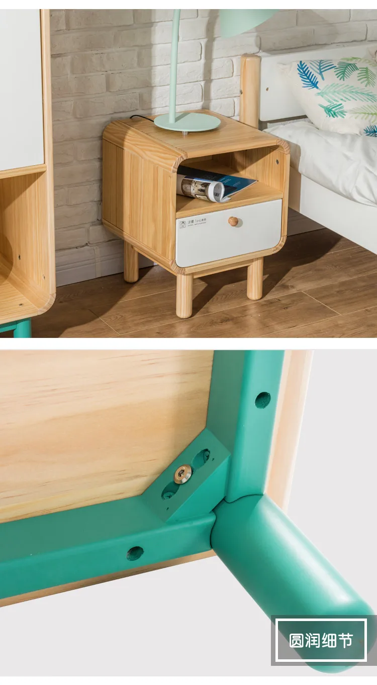 Скандинавский прикроватный шкаф из цельного дерева, детский прикроватный шкаф, спальня, мини креативный простой шкафчик