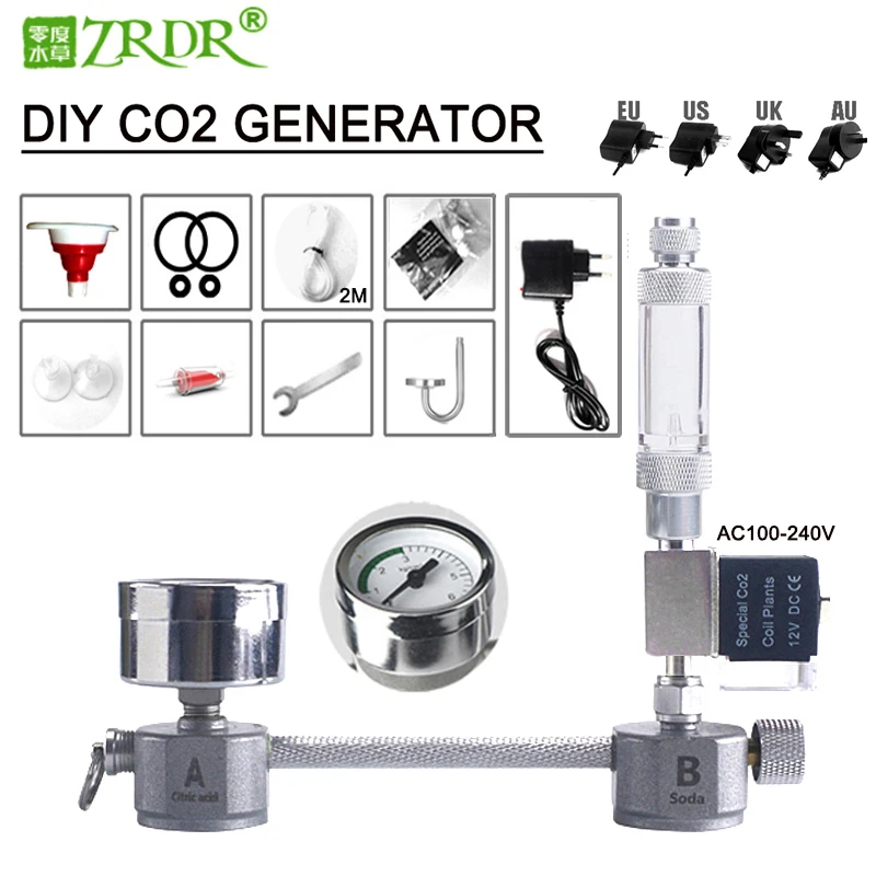 Hot Sale Bubble-Counter-Diffuser Solenoid-Valve Co2-Generator-System-Kit Aquarium ZRDR DIY  4000845032202