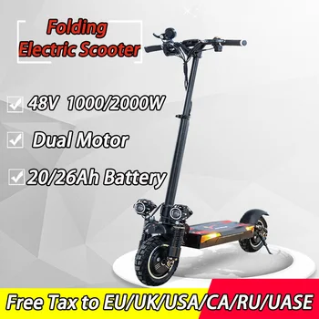 Günstige 48V 2000W E Roller Mit Zwei Motoren 48V 26Ah Batterie Doppel Disc Bremse Folding Power Roller Skateboard Longboard Für Erwachsene