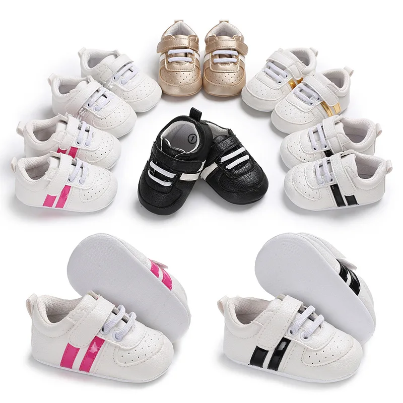 

0-18M Unisex Baby Moccasins PU Leather Toddler First Walker Soft Soled Baby Girls Sport Shoes Newborn Boys Anti-slip Sneakers