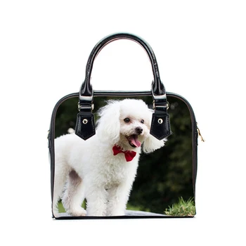 

Poodle Ladies PU Shoulder Messenger Customized Fashion Cute Dog Bags Bolsos de Mujer Female Handbag Wholesale Women Dropshipping