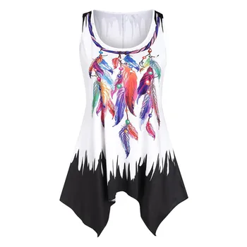 

summer t shirt women Plus Size Sleeveless unique Print O-neck hot girl Vest Tank Pullover Tops t Shirt women clothes t shirt