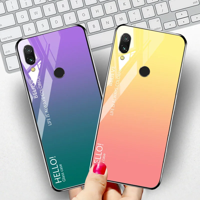 

SFor Xiaomi Redmi Note 7 Case Gradient Anti-knock Cover For Xiaomi Mi CC9e CC9 Mi 9 9T A3 Lite Redmi 7 7A K20 Note 7 8 Pro Cover