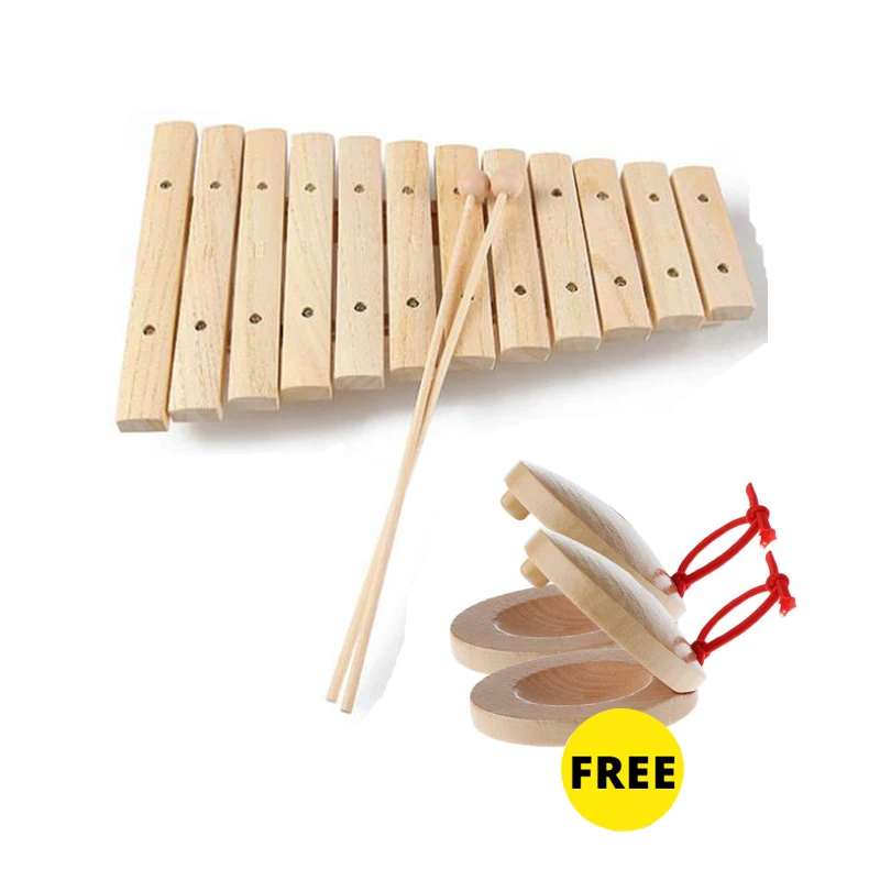

Freeship1pc children kids natural Wooden 8 12 15 note tone xylophone percussion Orff musical instrument music early development