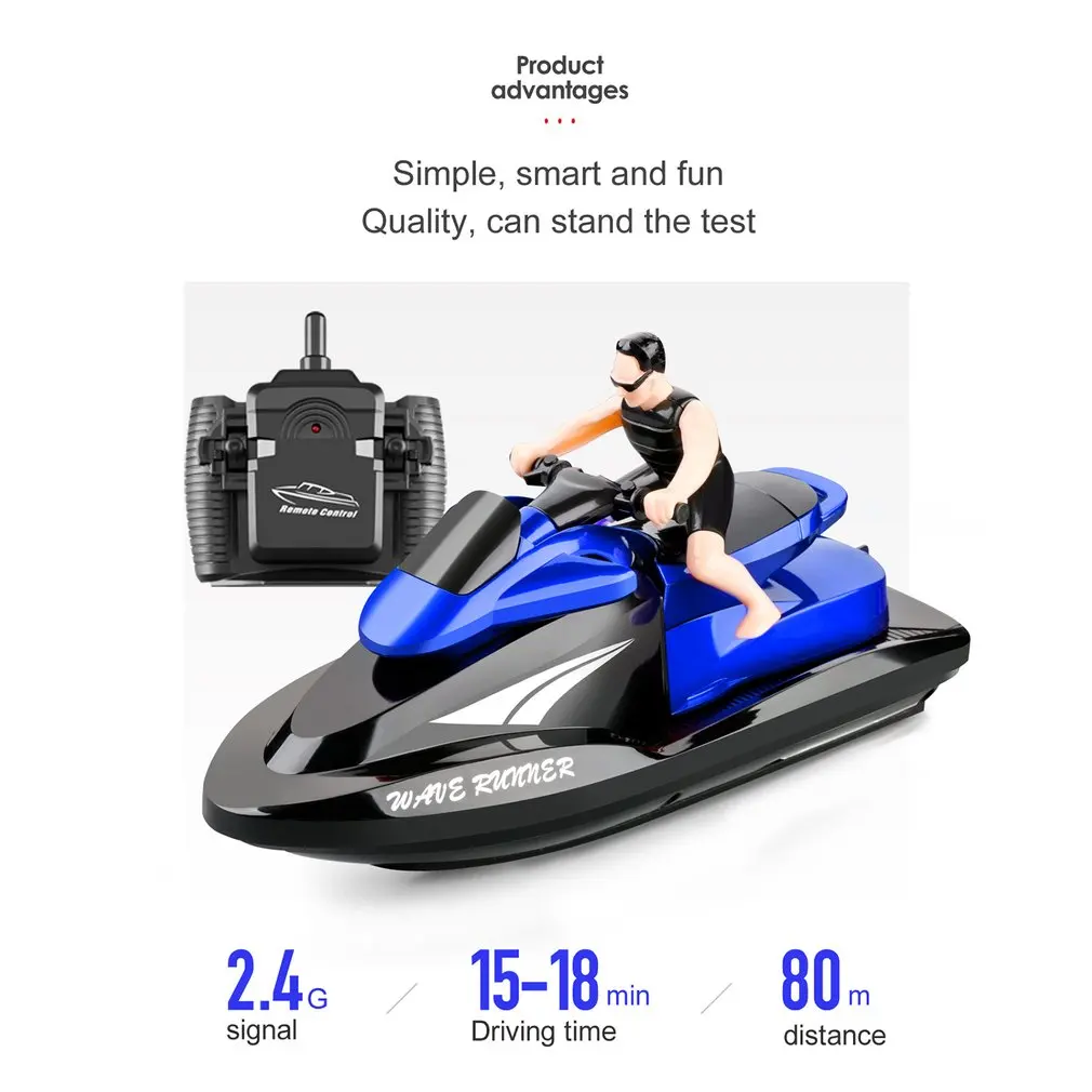 RC Boat 809 2.4G Remote Control Motorboat Water Speedboat Yacht Airship RC Boat Waterproof Electric Children's Toy Boat