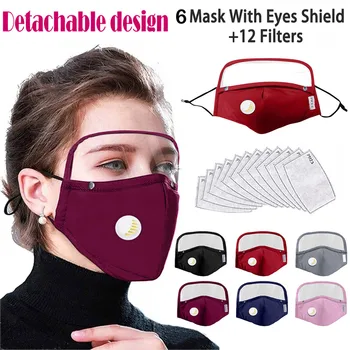 

Mascarilla Detachable Face Mask Breathing Valve With Eyes Shield 6 Masks + 12 Filters
