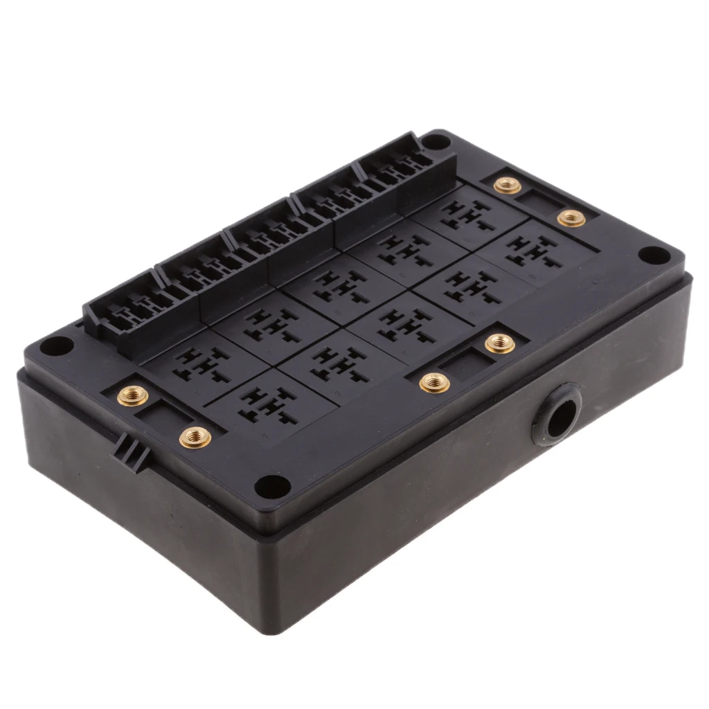 10 Way Car Relay Box 12V Fuse Box 15 Way Blade Fuse Holder For Automotive Marine With Termianls