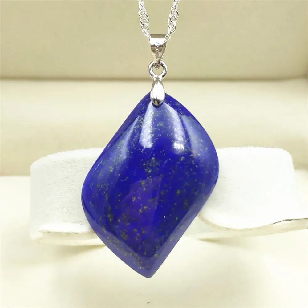 

Genuine Natural Blue Lapis Lazuli Pendant Water Drop Women Men 35x21x6mm Stone Crystal Necklace Pendant