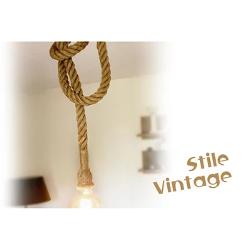 

V-TAC SV7118 attack E27 Rope nautical sailor style Pendant lamp Vintage Rope Pendant wire long 1,5 meter SKU-3754
