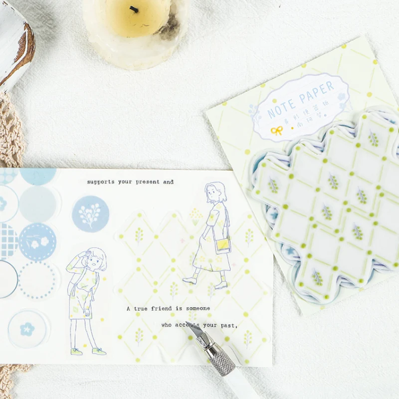 Круглый базовый клетчатый блокнот для записей планировщик стикеры бумажные