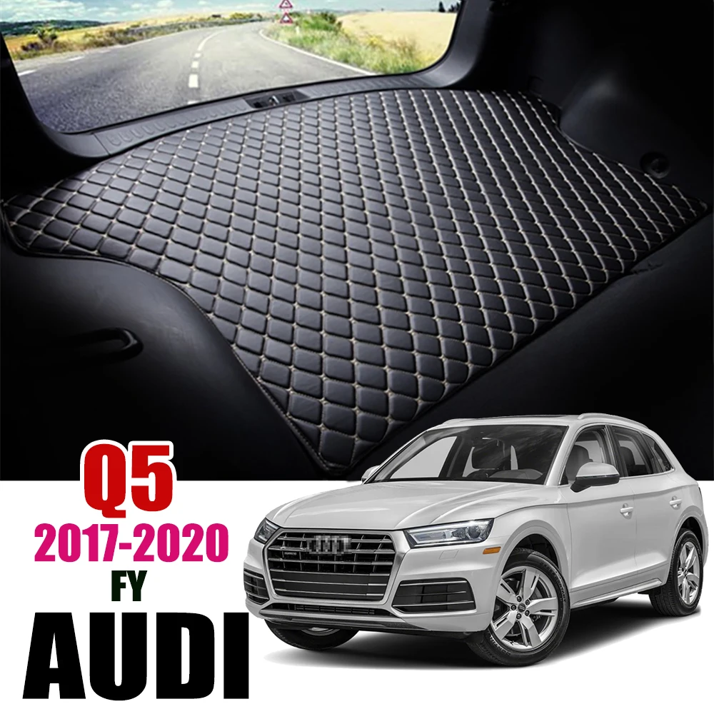 Кожаный коврик для багажника Audi Q5L подкладки груза Q5 FY 2017 2018 2019 2020 задние груза| |