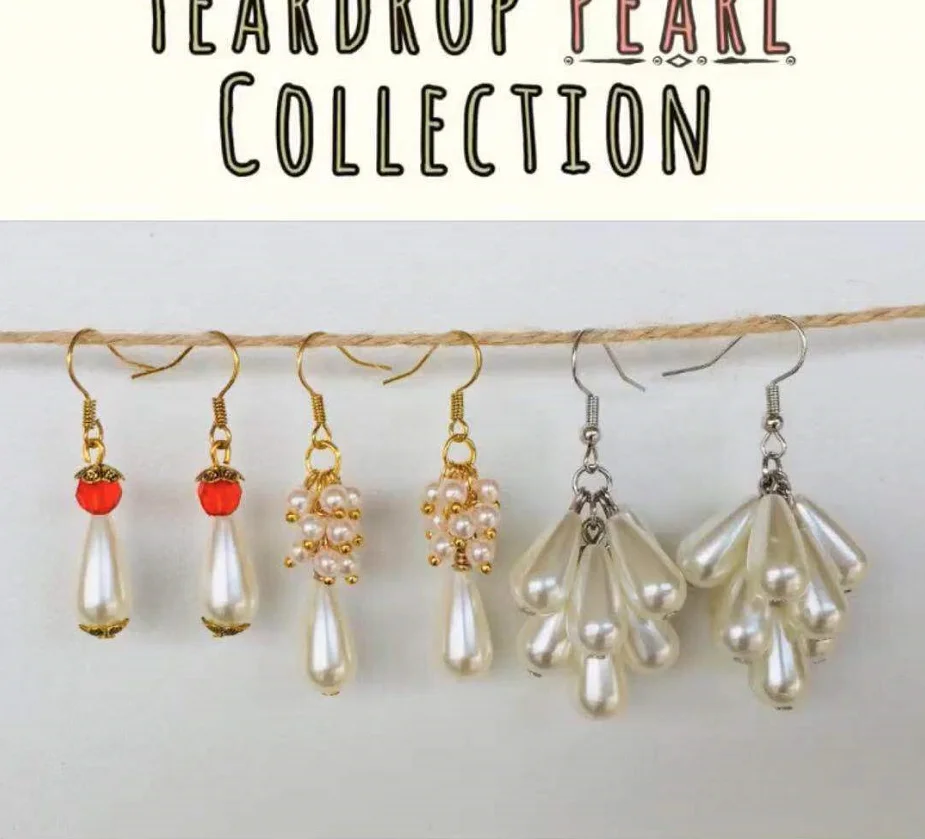 50p 8x15mm pear shape acrylic straight pearl beads spacer Beads