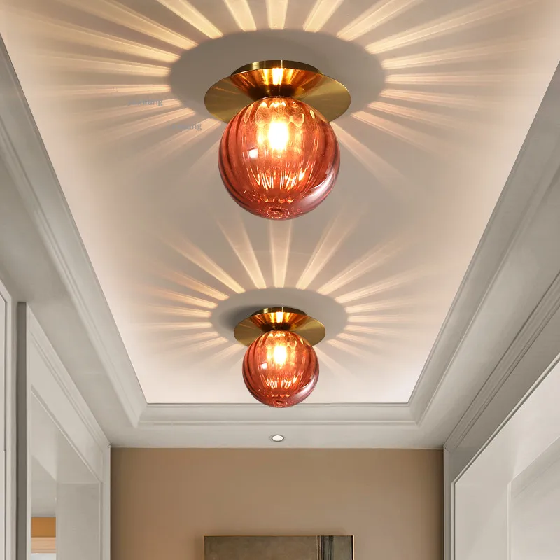 Modern Simple LED Glass Ceiling Lights Nordic Luster Living Room Lamps Creative Decor Aisle Beside Lamp Kitchen Fixtures | Лампы и