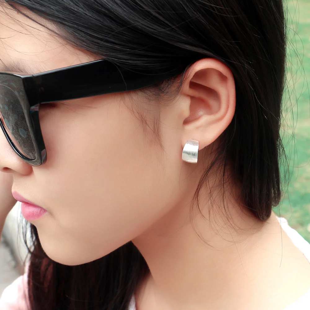 Hot Sale 100% 925 Sterling Silver Stud Earrings Simple Geometric for Women Fashion Accessories Jewelry | Украшения и аксессуары