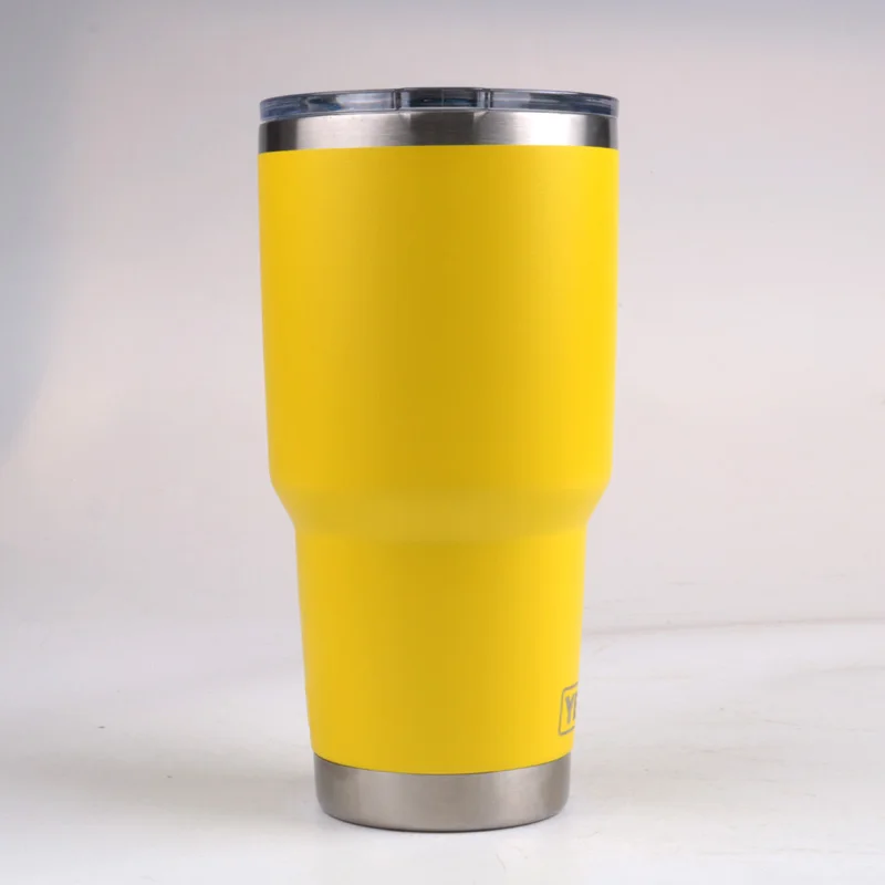 20 Вт, 30 Вт, oz Нержавеющая сталь стакан с крышкой с двойными стенками вакуумной изоляцией кружка для горячих и холодных напитков - Цвет: 30oz yellow