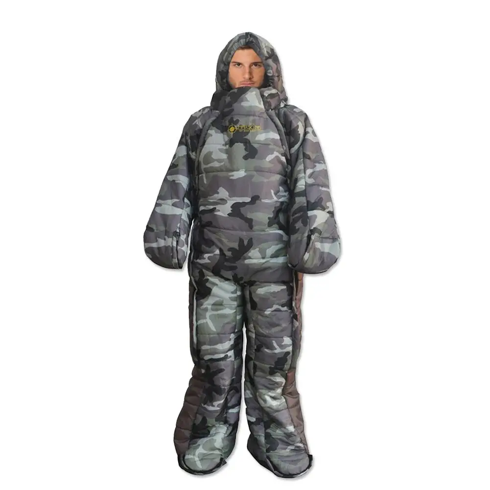 Adult Sleeping Bag with Sleeves Sleeping Bag with Feet Legs Arms Outdoor Camping Sleeping Accessories