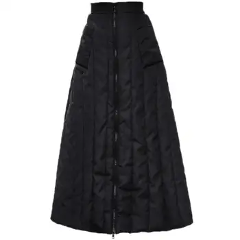 

2020 autumn winter thick warm down cotton skirt women high waist zipper mid a-line skirt plus size 4XL
