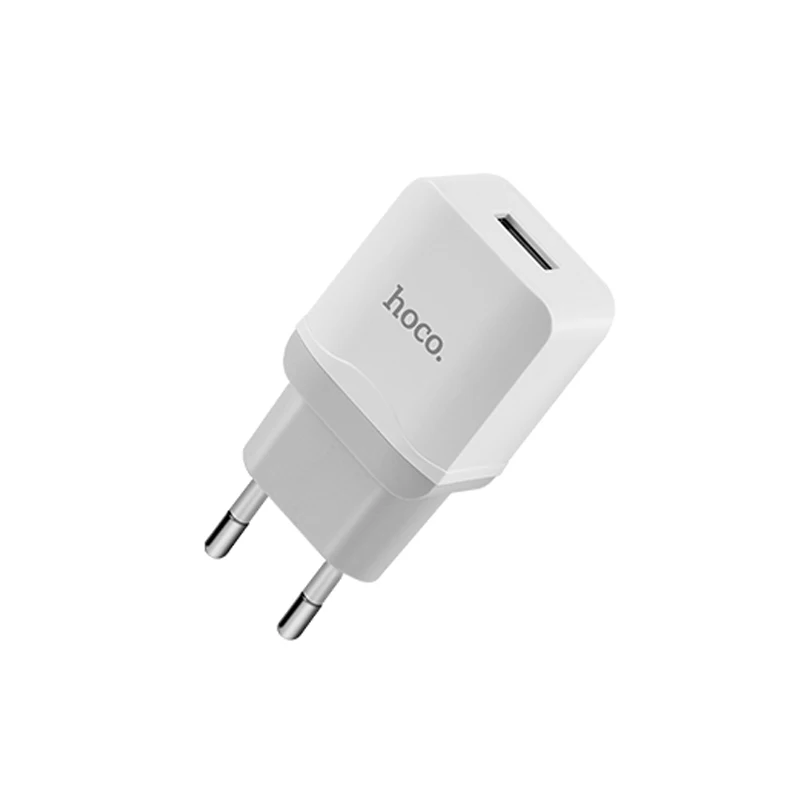 EU Plug HOCO C22A 20 шт./лот 5 в 2.1A USB зарядное устройство для iPhone 11 Xs Max ЕС вилка настенное зарядное устройство адаптер для samsung Xiaomi huawei - Тип штекера: EU Plug