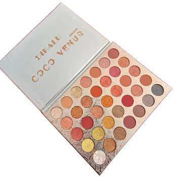 

35 Colors Shimmer Matte Eye Shadow Palette Metal Glitter Highlight Eyeshadow Power Waterproof Makeup Pigmented Eyeshadow TSLM2