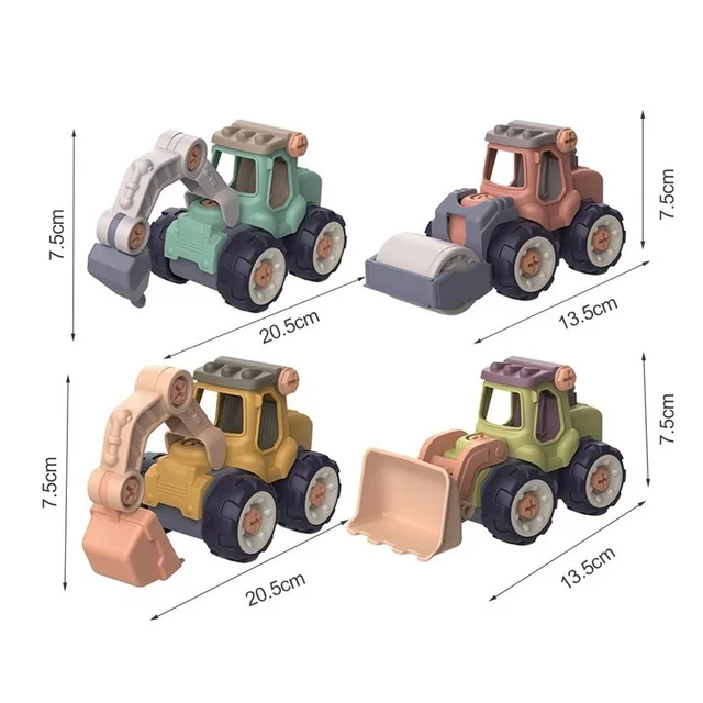Creative Minuature Truck Loading Unloading Plastic DIY Truck ToyAssembly Engineering Car Set Kids Educational Toy For Boy Gifts 5