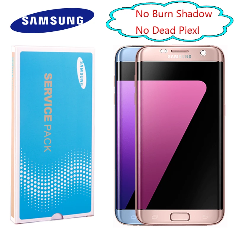 Оригинальный дисплей 5 дюйма с рамкой для SAMSUNG Galaxy S7 Edge LCD G935 G935F S7edge сенсорный