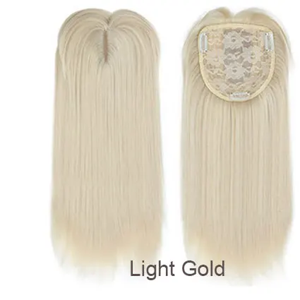 light gold 14 дюймов прямые волосы синтетические светлые волосы с челкой для женщин клип-в один кусок наращивание волос высокотемпературное волокно - Цвет: light gold
