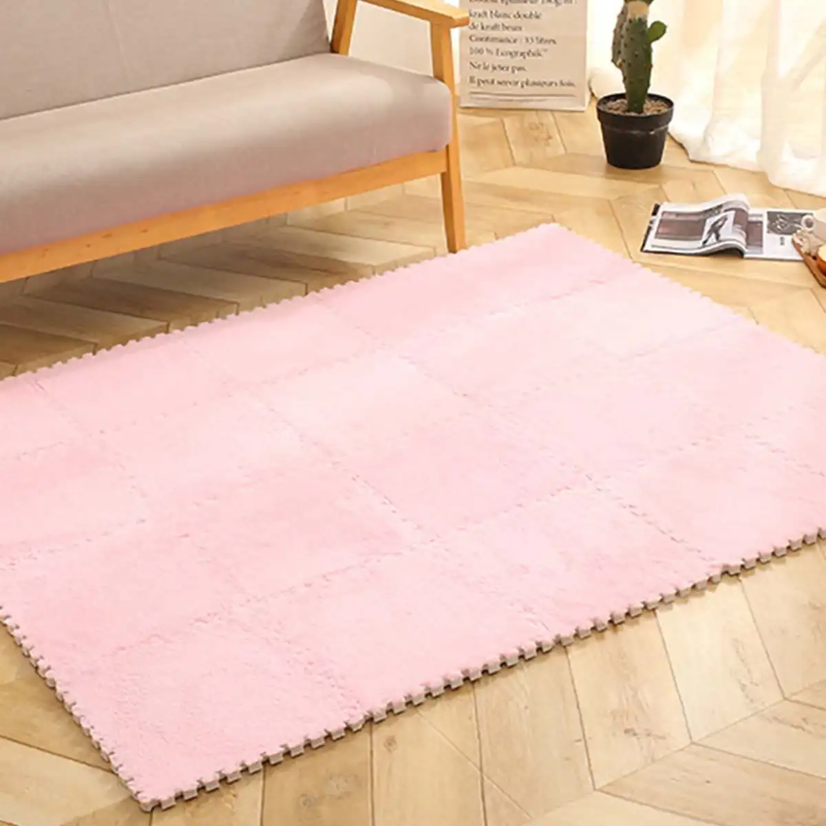 pink 1 шт., сделай сам, пазл, лоскутные насадки для гостиной, спальни, детей, мягкий ковер, 26x26 см, коврик для скалолазания, детский коврик - Цвет: pink