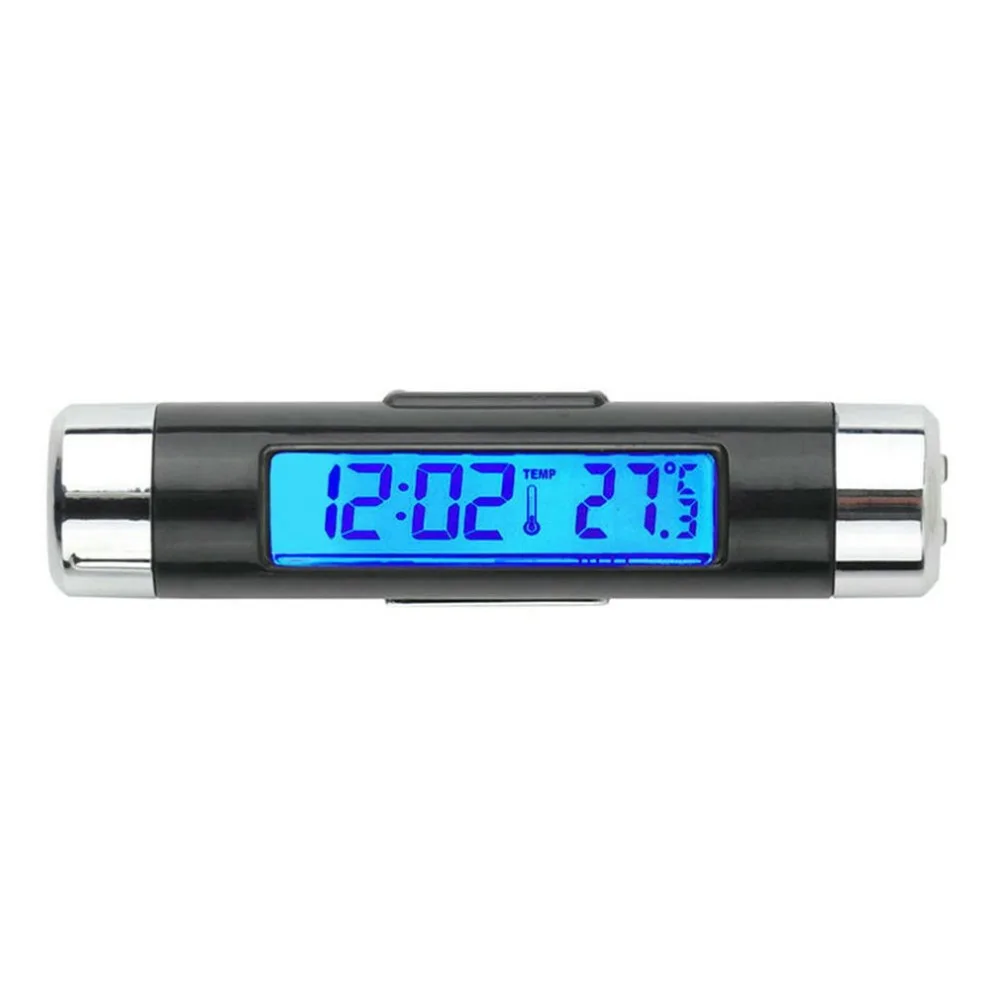 Car Air Outlet Thermometer Electronic Clock Time Led Digital Thermometer Plus Back Luminous Car Supplies