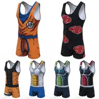 Casual Vegeta Goku Funny Men's Short One Piece Sleeveless Street Casual Cargo Pants Jumpsuit Overalls Shirts 2