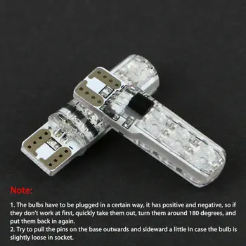 

Parts LED Car Lights 2Pcs T10 W5W 5050 6SMD LED Multi Color With Remote Control