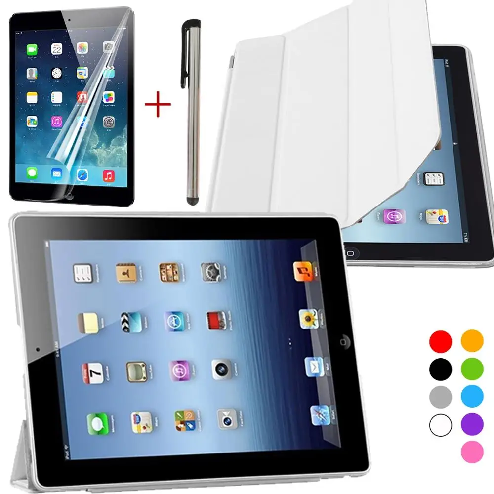 White Ультратонкий смарт-чехол для iPad Air 2 A1566/A1567 Магнитный чехол-подставка - Цвет: White