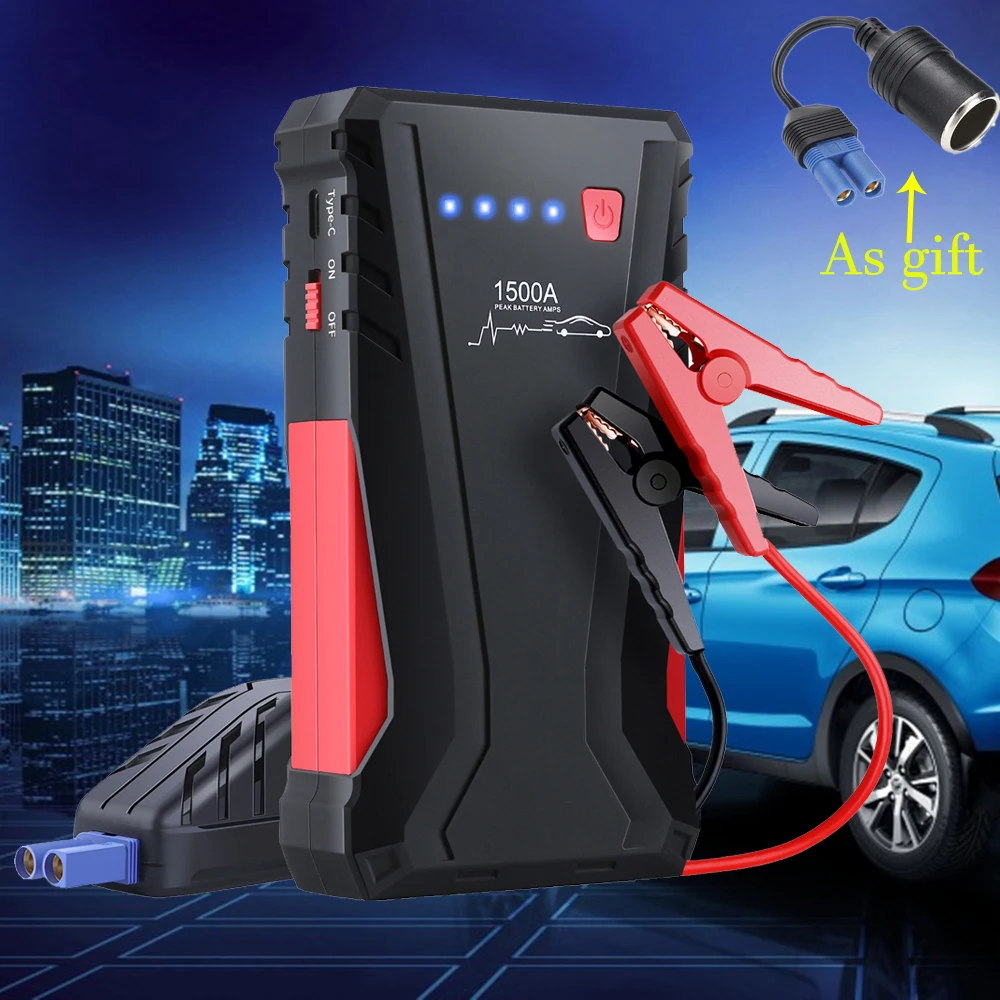 Мульти-Функция 1500A стартер перемычка 12V Портативный пусковое устройство автомобиля Зарядное устройство для автомобиля Батарея пусковое устройство бензин дизель